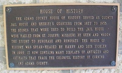 Adams County Jail Marker image. Click for full size.
