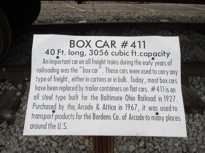 Box Car #411 Marker image. Click for full size.