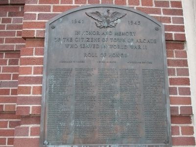 Town of Arcade WWII Memorial image. Click for full size.