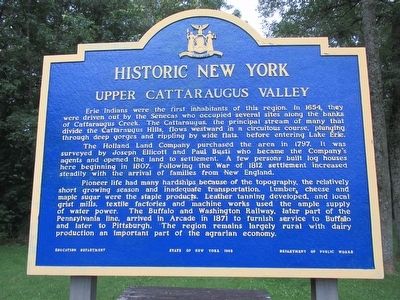 Upper Cattaraugus Valley Marker. Click for full size. Upper Cattaraugus Valley Marker image. Click for full size.