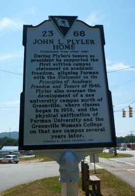 Side 2 of John L. Plyler Home Marker image. Click for full size.