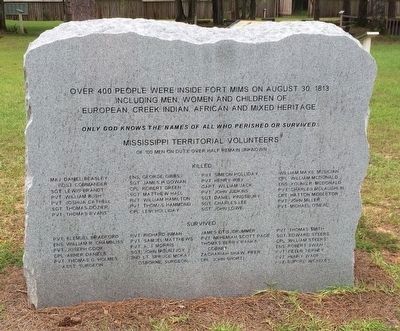 Mississippi Territorial Volunteers Killed and Survivors image. Click for full size.