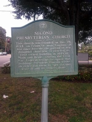Second Presbyterian Church Marker image. Click for full size.