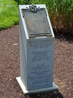 Lincoln's Gettysburg Speech Marker. Click for full size. Lincoln's Gettysburg Speech Marker image. Click for full size.
