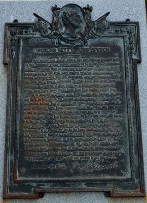 Bronze Plaque Containing the Text of the Address. Click for full size. Bronze Plaque Containing the Text of the Address image. Click for full size.