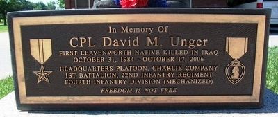 CPL David M. Unger Marker. Click for full size. CPL David M. Unger Marker image. Click for full size.