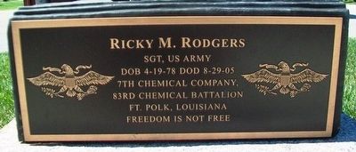 Ricky M. Rodgers Marker. Click for full size. Ricky M. Rodgers Marker image. Click for full size.