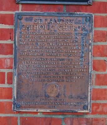 St. Landry Catholic Church Marker image. Click for full size.