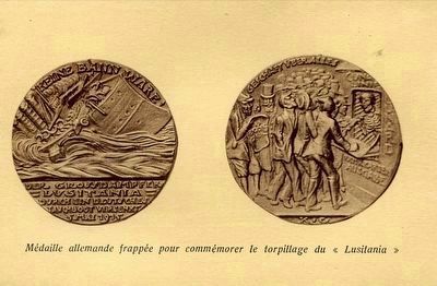 Germans S.S. Lusitania Medallion <i>(Click on image to enlarge.)</i> image. Click for full size.