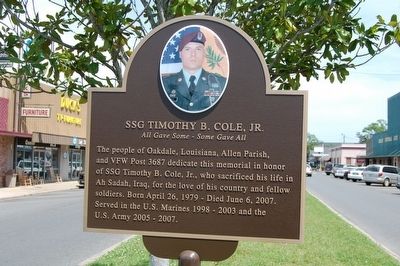 SSG Timothy B. Cole, Jr. Marker. Click for full size. SSG Timothy B. Cole, Jr. Marker image. Click for full size.