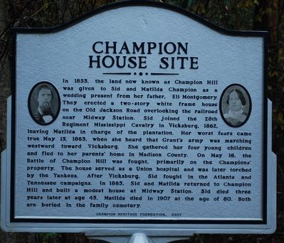 Older Champion House Site Marker from 2007. image. Click for full size.
