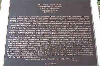 Lt. Fr. Joseph "Verbis" Lafleur Marker. Click for full size. Lt. Fr. Joseph "Verbis" Lafleur Marker image. Click for full size.