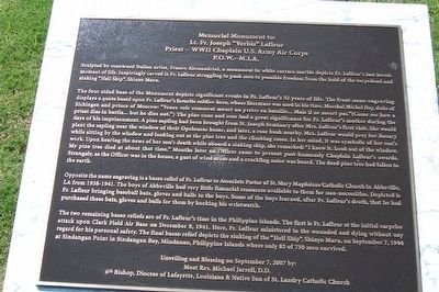 Lt. Fr. Joseph "Verbis" Lafleur Marker. Click for full size. Lt. Fr. Joseph "Verbis" Lafleur Marker image. Click for full size.