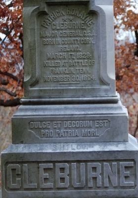 Patrick Ronayne Cleburne Marker. Click for full size. Patrick Ronayne Cleburne Marker image. Click for full size.