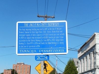 The Jno. F. McGinty Brewery Marker image. Click for full size.