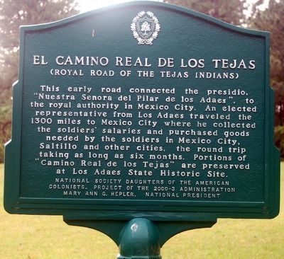 El Camino Real De Los Tejas Marker image. Click for full size.