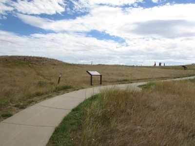 Marker on the Little Bighorn Battlefield. Click for full size. Marker on the Little Bighorn Battlefield image. Click for full size.