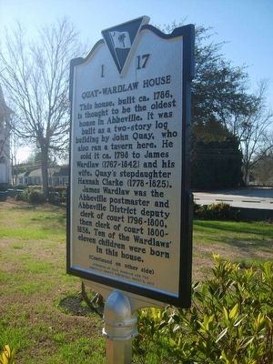 Quay-Wardlaw House Marker<br>Front image. Click for full size.