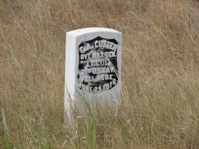 Memorial Marker of Lt. Col. Custer image. Click for full size.