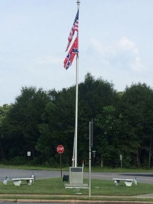 Former location of marker and flagpole, on city property, nearly 5 miles south.. Click for full size. Former location of marker and flagpole, on city property, nearly 5 miles south. image. Click for full size.