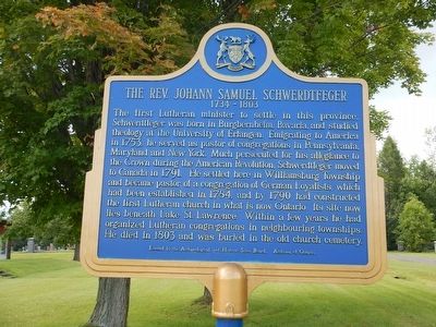 The Rev. Johann Samuel Schwerdtfeger Marker image. Click for full size.