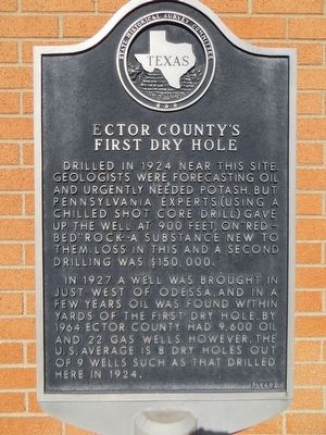 Ector County's First Dry Hole Marker image. Click for full size.
