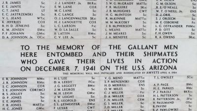 U.S.S. Arizona Memorial Shrine Room. Click for full size. U.S.S. Arizona Memorial Shrine Room image. Click for full size.