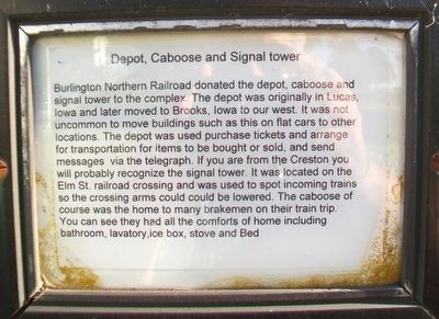 Depot, Caboose and Signal tower Marker image. Click for full size.