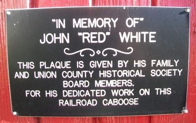 Caboose Marker Honoring John "Red" White. Click for full size. Caboose Marker Honoring John "Red" White image. Click for full size.