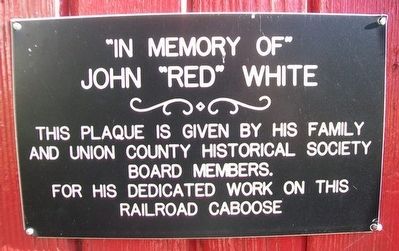 Caboose Marker Honoring John "Red" White image. Click for full size.