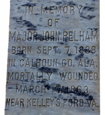 Major John Pelham Monument, South Face image. Click for full size.