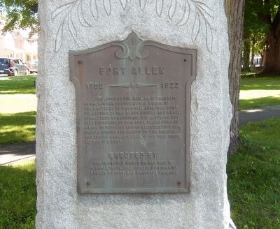 Fort Allen Marker. Click for full size. Fort Allen Marker image. Click for full size.
