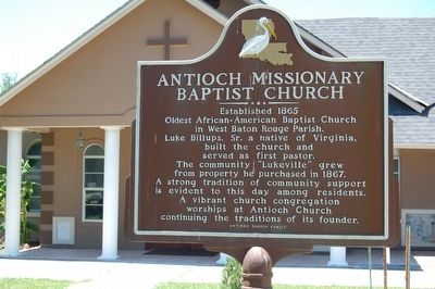 Antioch Missionary Baptist Church Marker image. Click for full size.