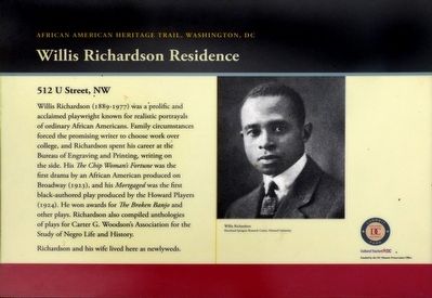 Willis Richardson Residence Marker. Click for full size. Willis Richardson Residence Marker image. Click for full size.