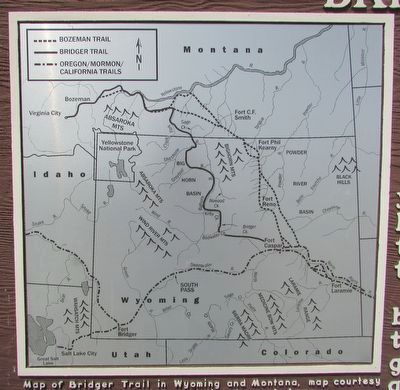 Map of the Bridger Trail in Wyoming and Montana. Click for full size. Map of the Bridger Trail in Wyoming and Montana image. Click for full size.