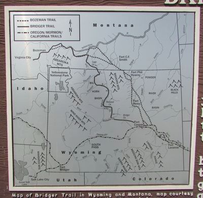 Map of the Bridger Trail in Wyoming and Montana image. Click for full size.