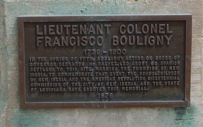 Lieutenant Colonel Francisco Bouligny Marker. Click for full size. Lieutenant Colonel Francisco Bouligny Marker image. Click for full size.