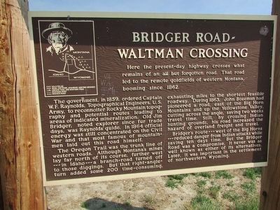 Bridger Road – Waltman Crossing Marker. Click for full size. Bridger Road – Waltman Crossing Marker image. Click for full size.