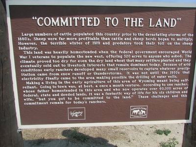 “Committed to the Land” Marker. Click for full size. “Committed to the Land” Marker image. Click for full size.