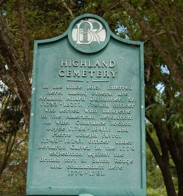 Highland Cemetery Marker. Click for full size. Highland Cemetery Marker image. Click for full size.