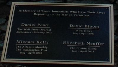 Journalists Who Gave Their Lives Marker image. Click for full size.