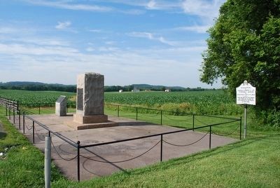 This Boulder Overlooks the Monocacy Battlefield Marker image. Click for full size.