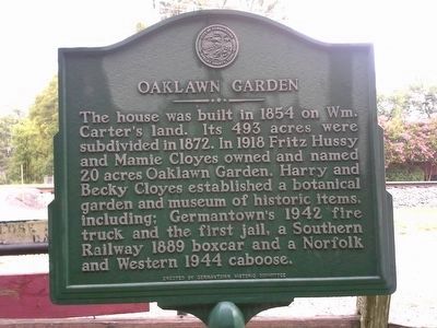 Oaklawn Garden Marker image. Click for full size.