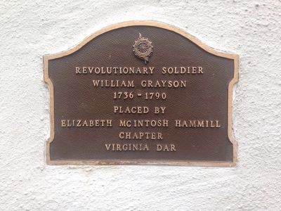 Revolutionary Soldier William Grayson Marker image. Click for full size.