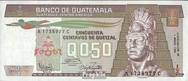1/2 Quetzal Note (1986 Series) image. Click for full size.