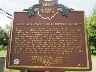 The Black (Pugh's Mill) Covered Bridge Marker. Click for full size. The Black (Pugh's Mill) Covered Bridge Marker image. Click for full size.