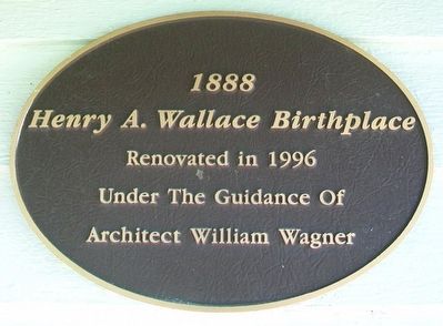 Henry A. Wallace Birthplace Marker image. Click for full size.