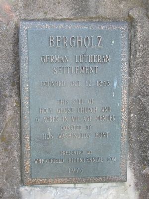 Bergholz Marker. Click for full size. Bergholz Marker image. Click for full size.