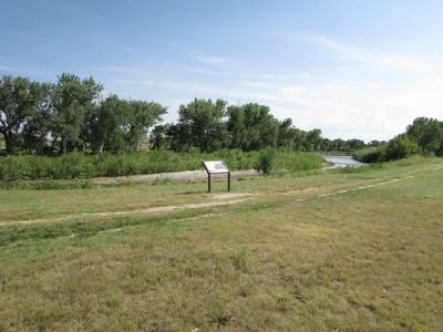 Marker at Fort Laramie image. Click for full size.