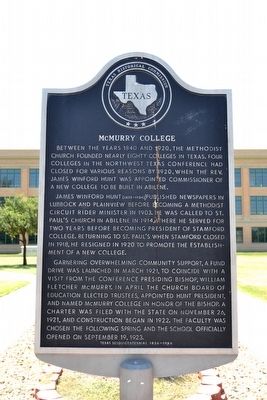 McMurry College Marker image. Click for full size.
